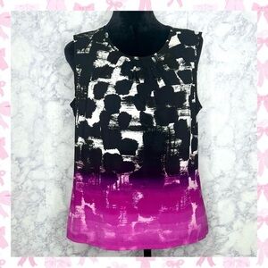 CALVIN KLEIN Abstract Ombré Graphic Sleeveless Blouse Women’s Medium